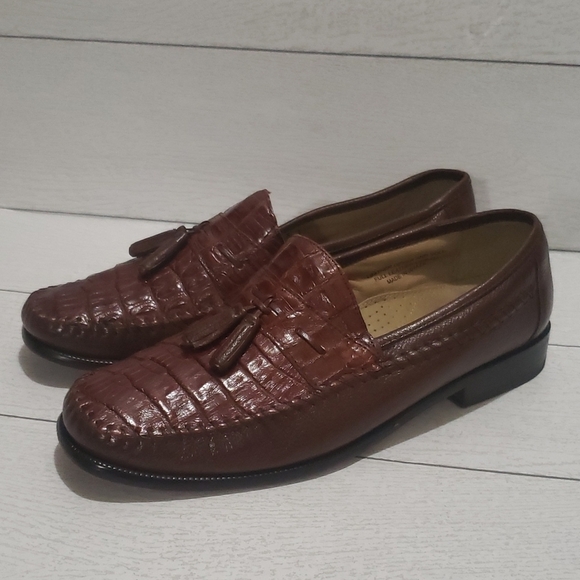 Florsheim Imperial 9D genuine caiman chestnut with tassels mens loafers main image 5